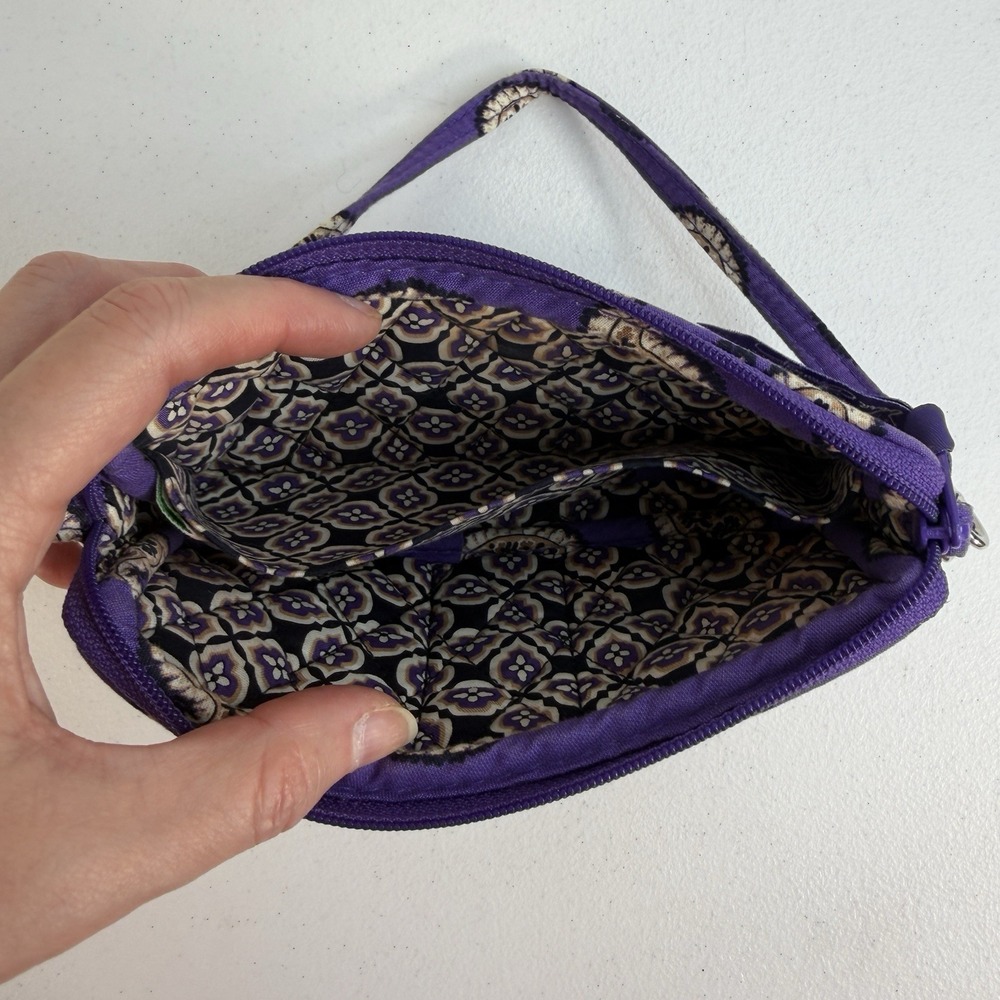 Vera Bradley Simply Violet Wristlet Wallet Purple Floral Paisley Zip ID Card - Picture 9 of 14